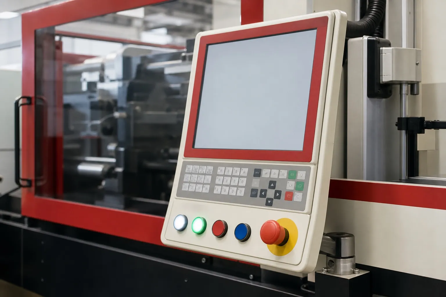 Machine control panel and operator screen