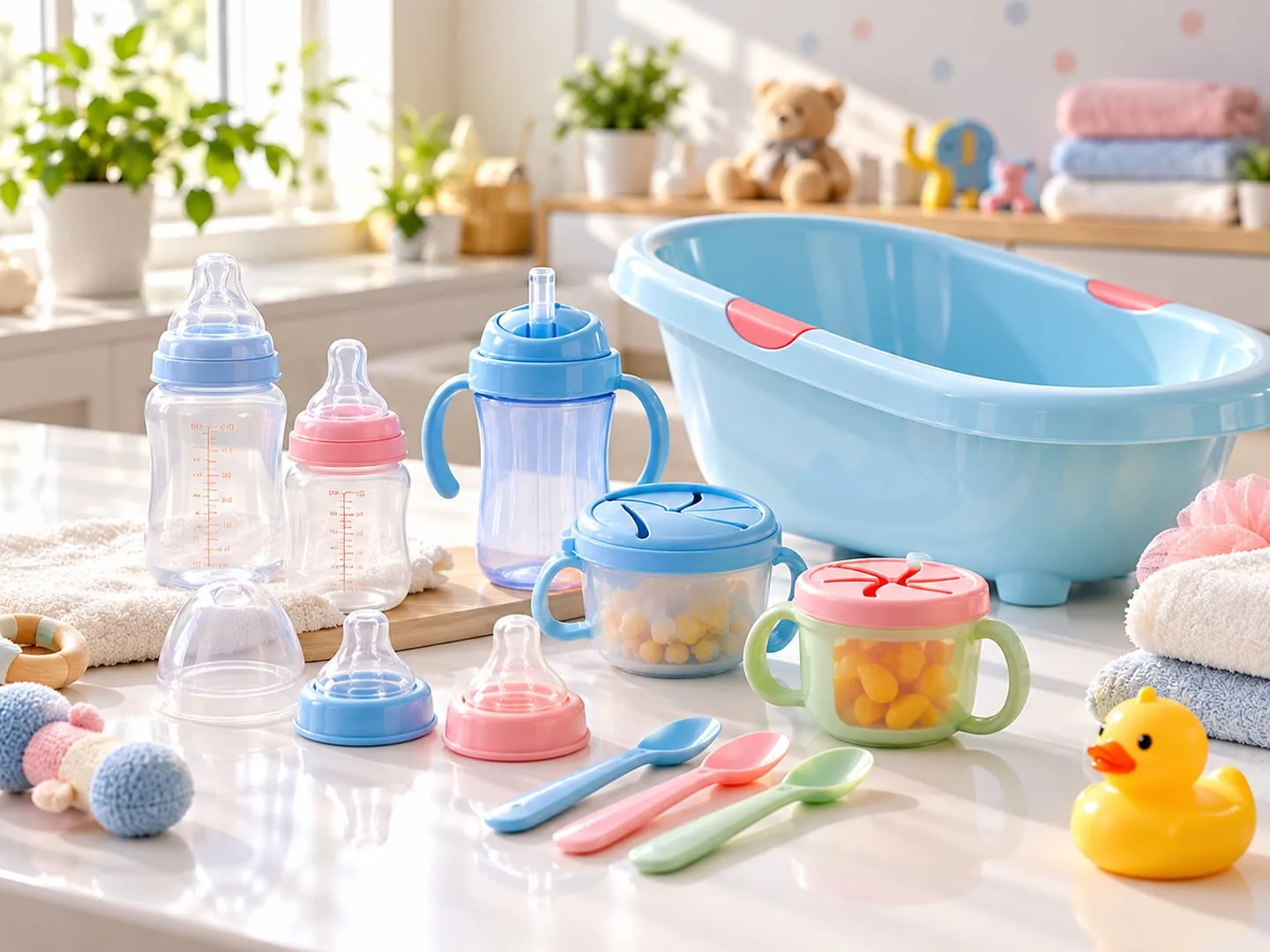Injection-moulded baby care components