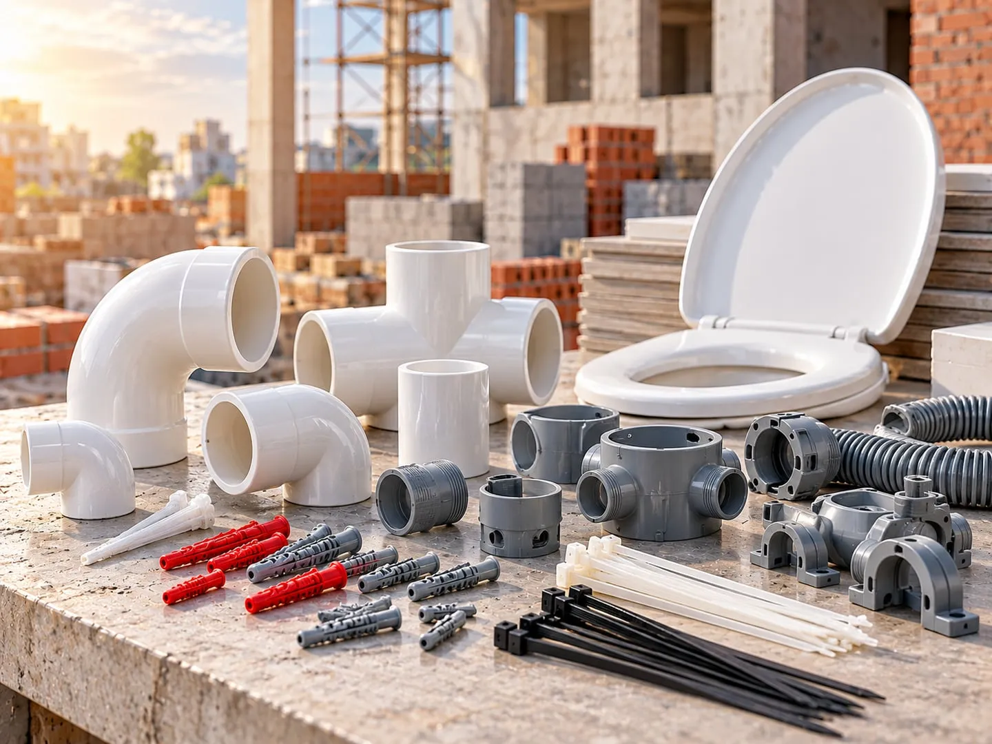 Injection-moulded building & construction components