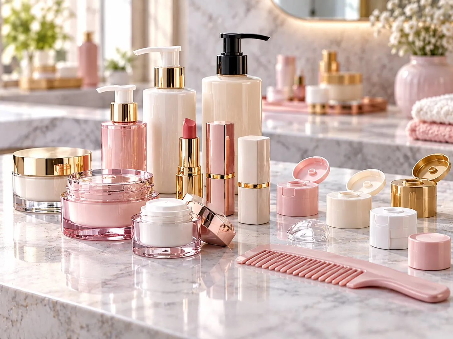 Injection-moulded cosmetics & personal care components