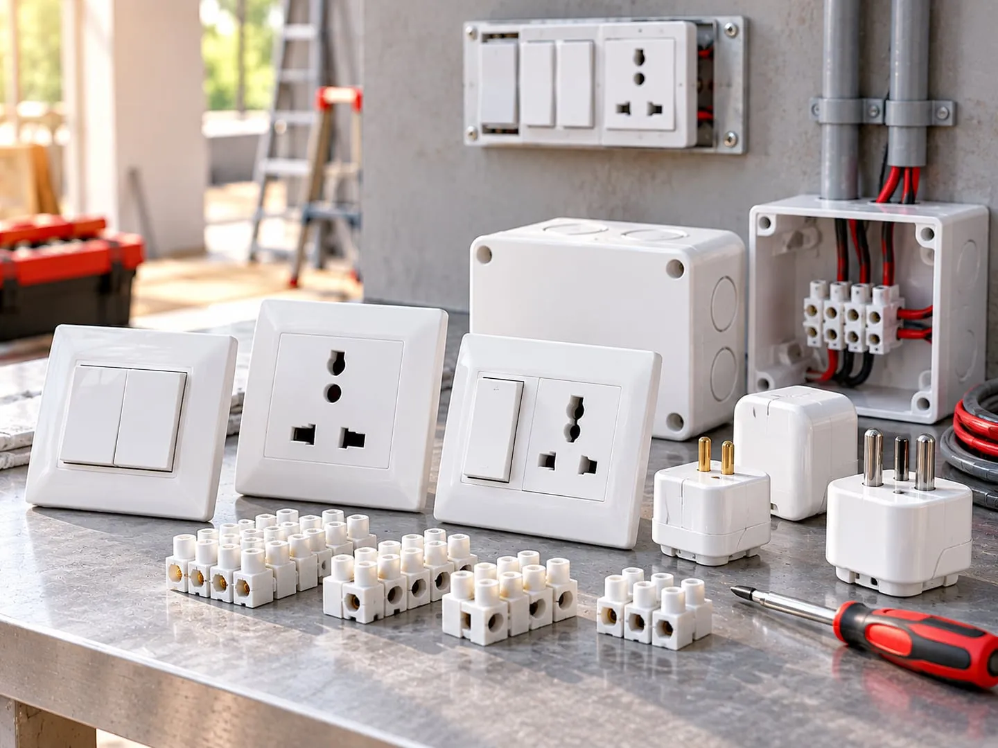 Injection-moulded electrical building products components