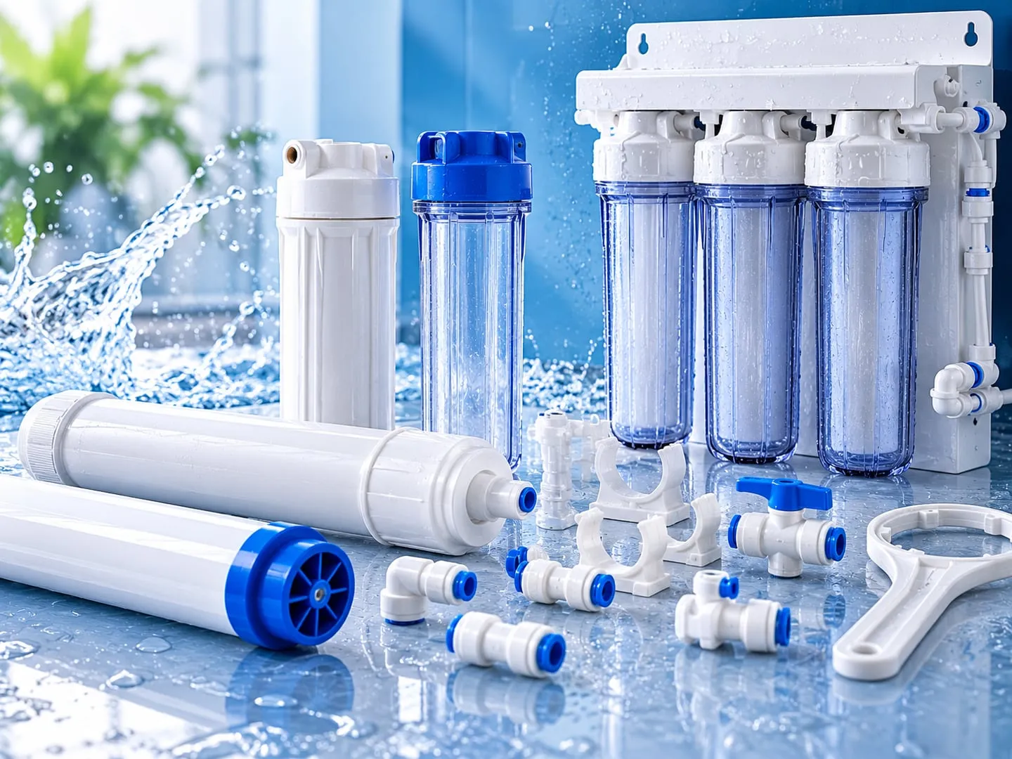 Injection-moulded water treatment components