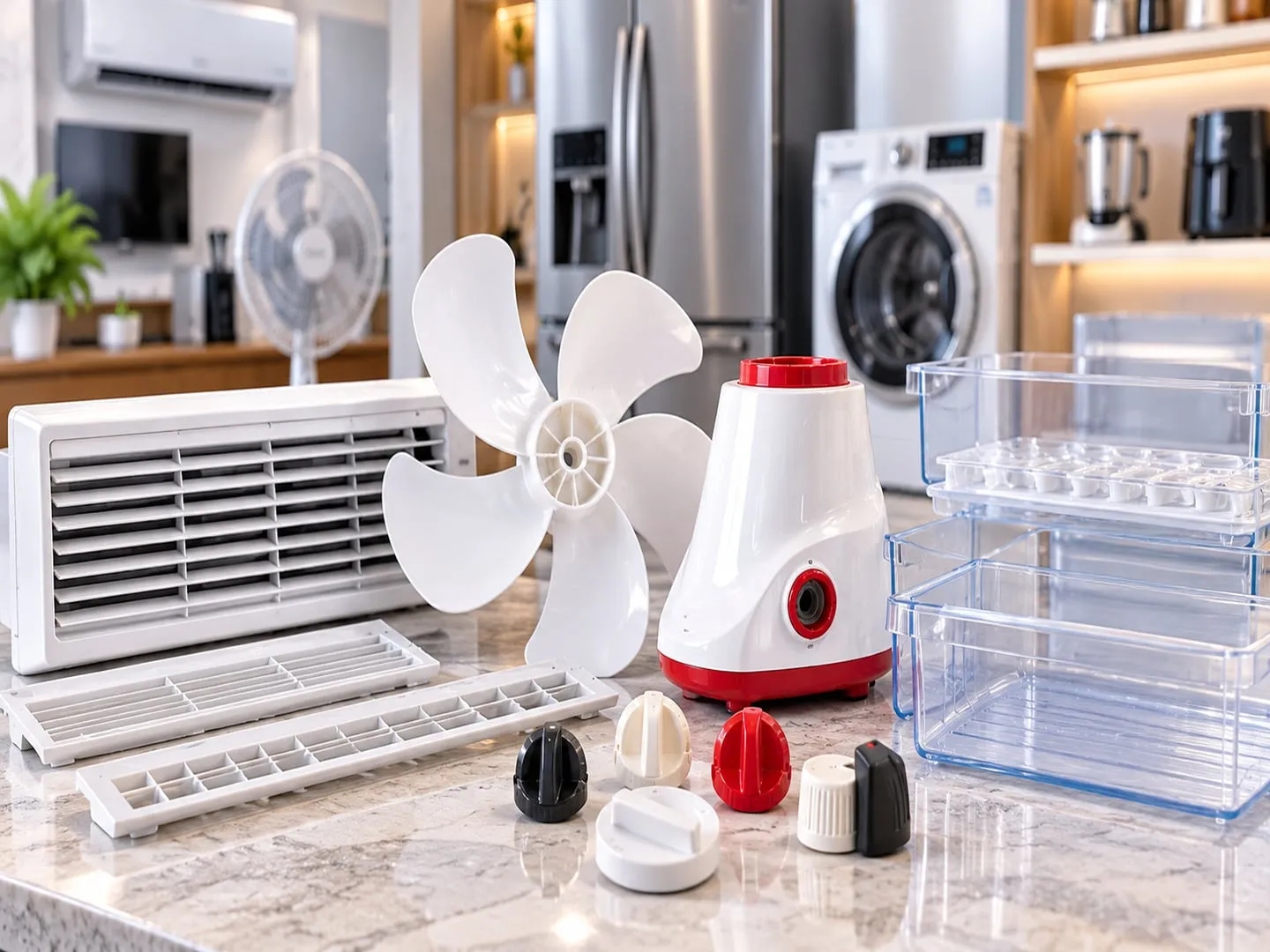 Injection-moulded white goods & appliances components